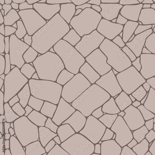 Stones seamless pattern. Vector abstract background. Rock wall textured