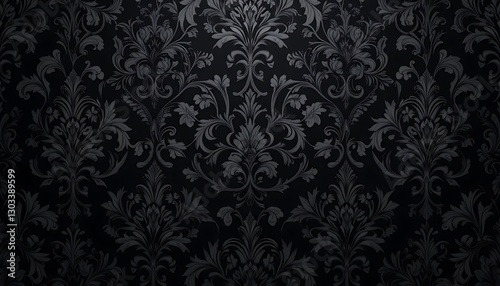 Seamless floral pattern on black background