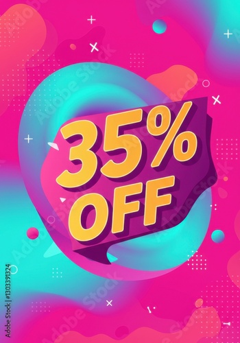 A 35% off sale banner with striking typography and a dynamic, energetic background, ideal for driving customer interest. photo