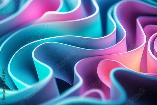 Abstract Colorful Wavy Layers