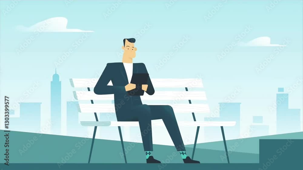 Business professional sitting on a park bench with a coffee, symbolizing work-life balance, relaxation, mindfulness, and urban corporate lifestyle. Business professional sitting on a park bench with a coffee, symbolizing work-life balance, relaxation, mindfulness, and urban corporate lifestyle.