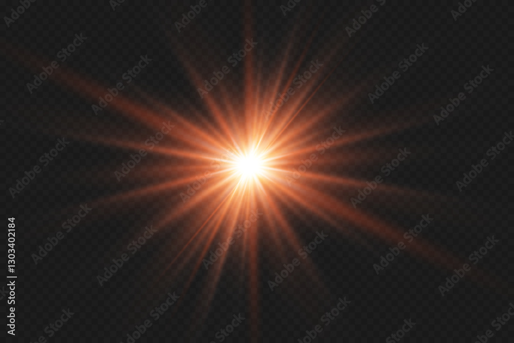 Light flare with the effect of light and rays. On a transparent background. Light flare with the effect of light and rays. On a transparent background.