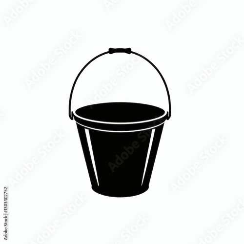 A graceful and elegant bucket silhouette vector illustration  featuring refined lines and smooth curves