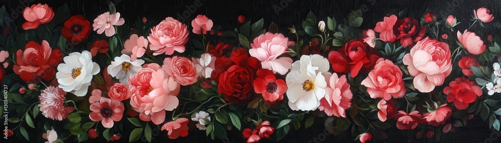 Fototapeta premium A vibrant arrangement of diverse roses showcasing beauty and color.