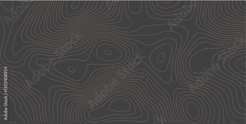 Black background and waves of colored lines Topographic contours map background. Topography geographic colorful lines background. Geographic lines map on elevation assignment pattern. White paper	