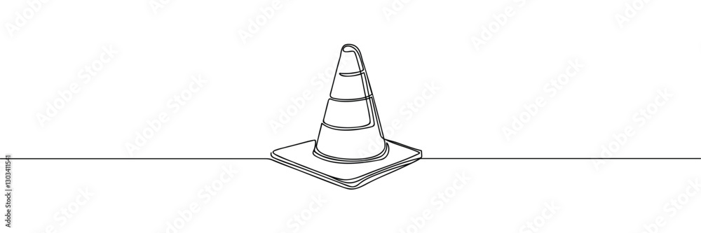 continuous line vector illustration design traffic cone. continuous line vector illustration design traffic cone.