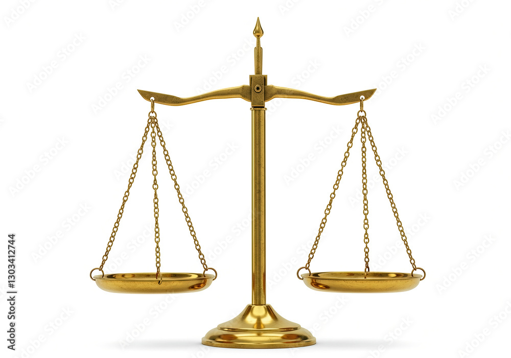 Golden law scale, isolated on a white background. Golden law scale, isolated on a white background.