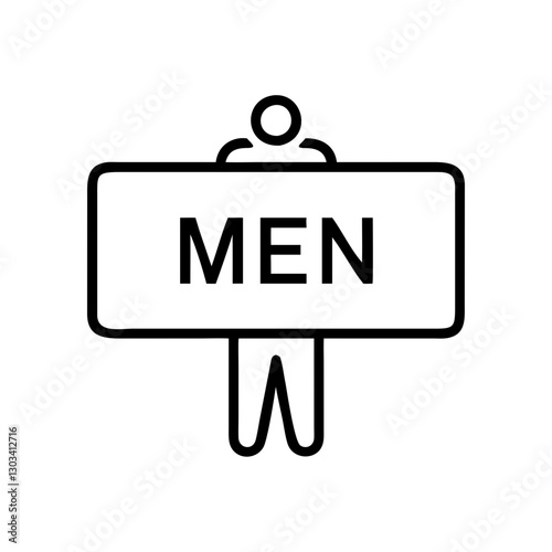 Male figure representing the men's restroom or space for men in public and private areas.