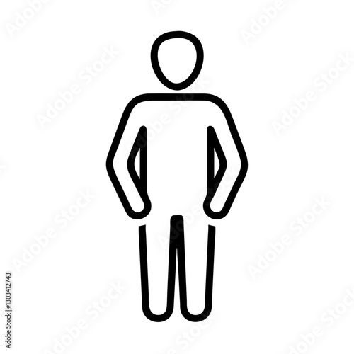 Male figure representing the men's restroom or space for men in public and private areas.