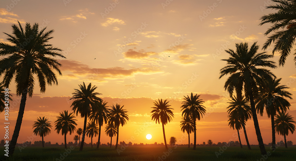 Date Palm Trees at Sunset Date Palm Trees at Sunset