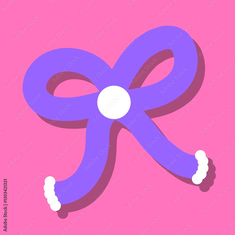 Purple ribbon on pink background, vector illustration of a purple ribbon, ribbon design, decoration, pink and purple Purple ribbon on pink background, vector illustration of a purple ribbon, ribbon design, decoration, pink and purple