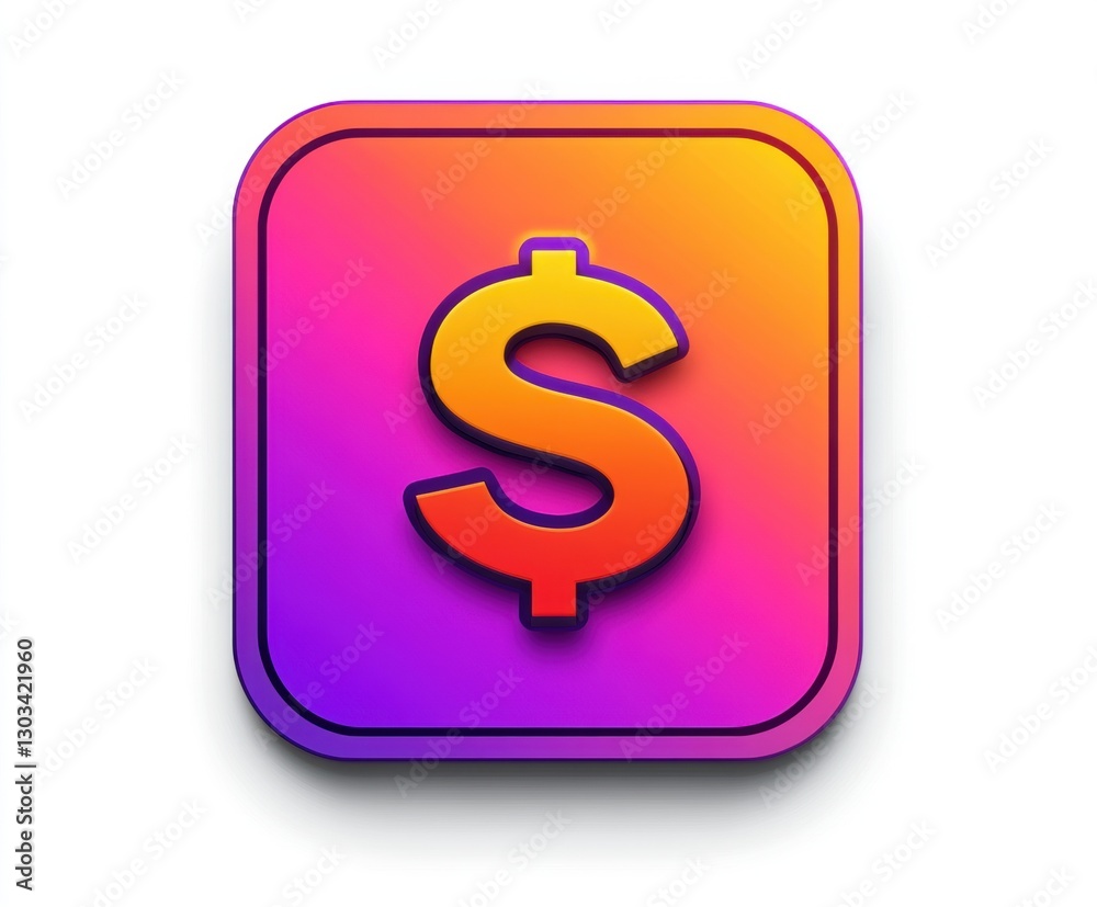 A sleek, modern green app icon with a 3D dollar sign. The glossy, rounded square design symbolizes finance, budgeting, and savings, ideal for financial applications. A sleek, modern green app icon with a 3D dollar sign. The glossy, rounded square design symbolizes finance, budgeting, and savings, ideal for financial applications.