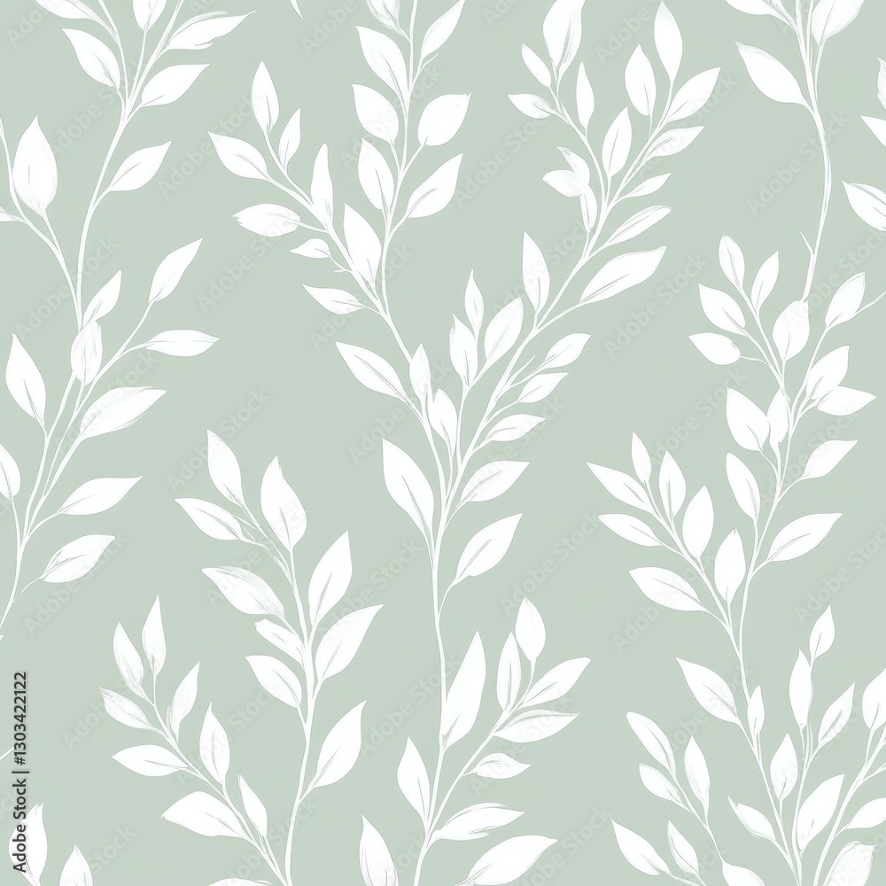 Light Sage Green Floral Pattern Light Sage Green Floral Pattern