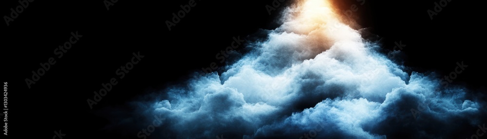 A dramatic scene featuring layers of ethereal clouds illuminated by soft light against a dark background, ideal for concepts of mystery, serenity, or fantasy in artistic and commercial projects, A dramatic scene featuring layers of ethereal clouds illuminated by soft light against a dark background, ideal for concepts of mystery, serenity, or fantasy in artistic and commercial projects,