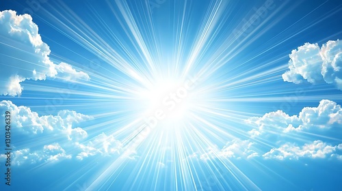 Bright Sunbeams Through Clouds