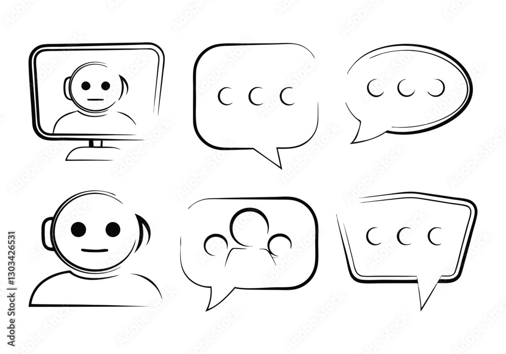 Dialogue, Communication, Conversation, and Chatting Editable Stroke Outline Icon Set Dialogue, Communication, Conversation, and Chatting Editable Stroke Outline Icon Set