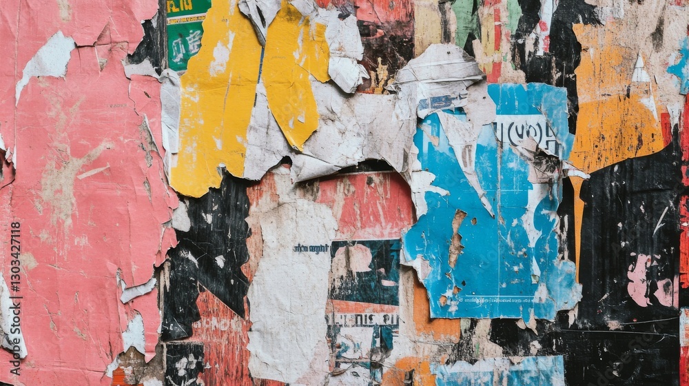 Fototapeta premium A collage of torn street posters makes a great background. Use it for digital or printed designs.