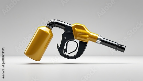 Isolated on a white background is a 3D nozzle gasoline fuel icon. changes in global oil prices. Profiting from stock exchange trading, investments, and oil.