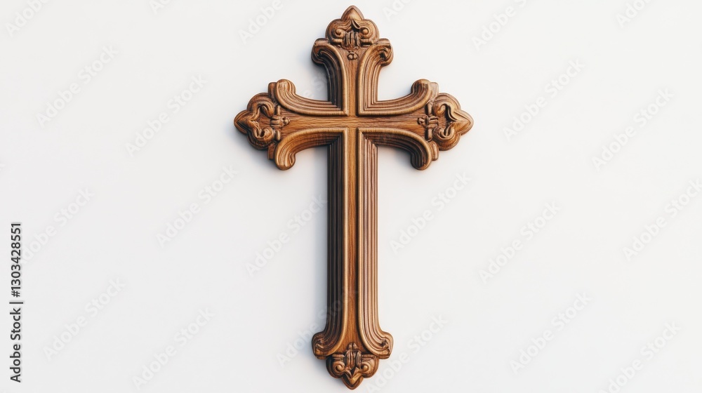 christian cross on white background
