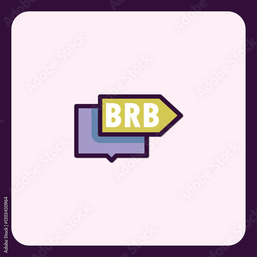 BRB internet slang icon indicating temporary absence modern communication