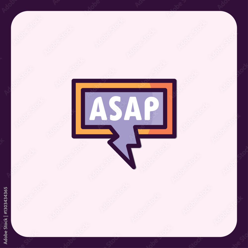 Fototapeta premium Trendy ASAP Illustration, Modern Style Message for Quick Task Completion
