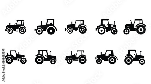 Trucktor Vector Silhouette Set | High-Quality Farming & Agriculture Graphics