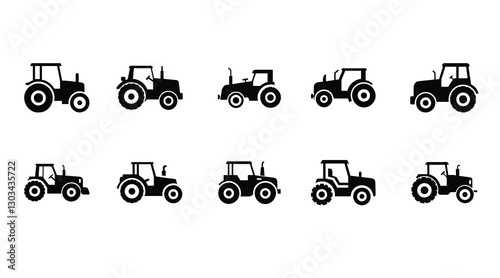 Trucktor Vector Silhouette Set | High-Quality Farming & Agriculture Graphics