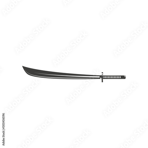 katana sword. Samurai and ninja weapon in retro style. Crossed samurai swords collection. Ninja shurikens.