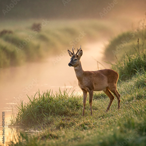 Plakat deer in the woods