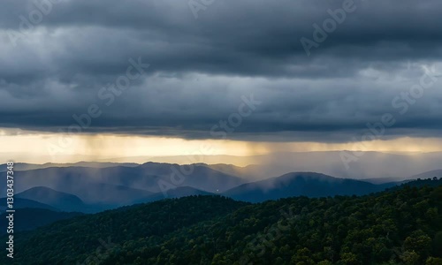 4K Time-Lapse of Clouds Rolling Over Green Hills and Mountains with Fog, Wind, and Rain