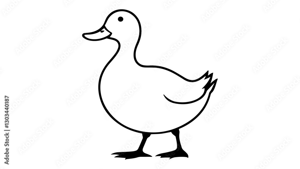 cartoon duck outline shape vector illustration cartoon duck outline shape vector illustration