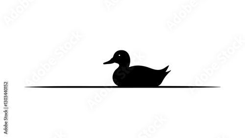 simple sitting duck on a line vector illustration