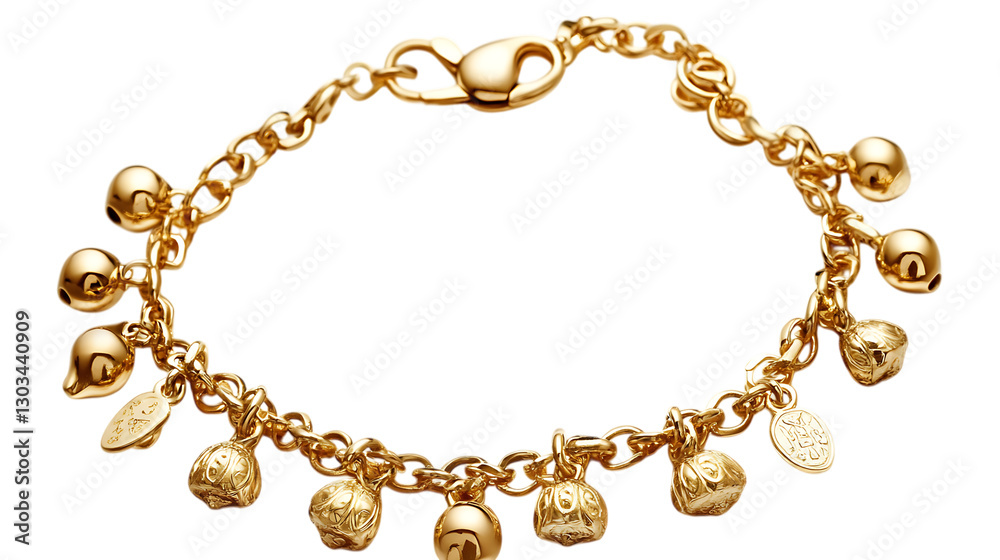 custom made wallpaper toronto digitalGold charm bracelet with small bells and pendants.