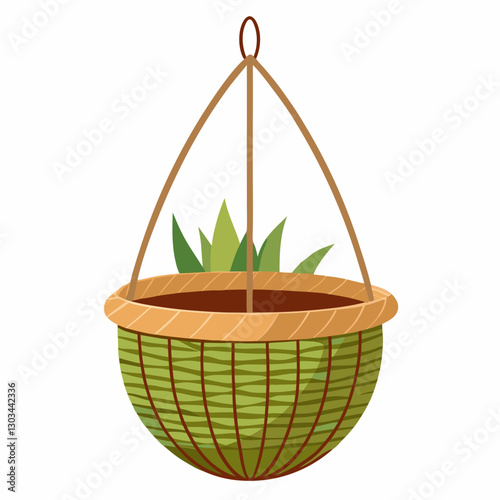 handwoven seagrass hanging basket 