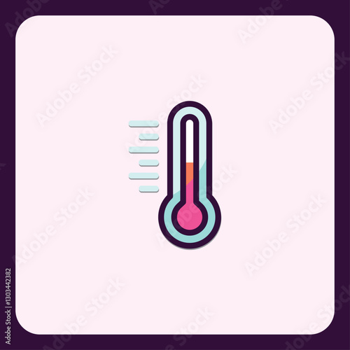 Stylized thermometer icon representing health monitoring and temperature check