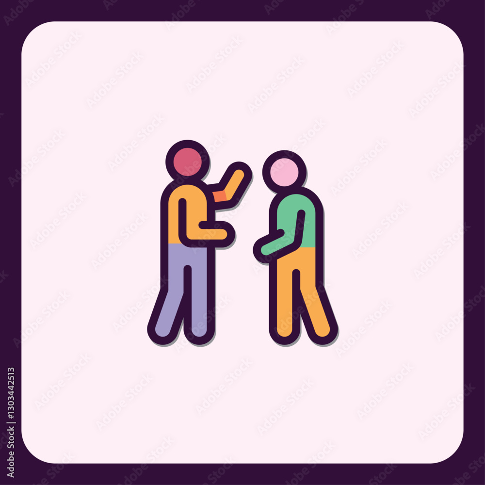 Fototapeta premium Communication and interaction concept shown with two stylized figures icon