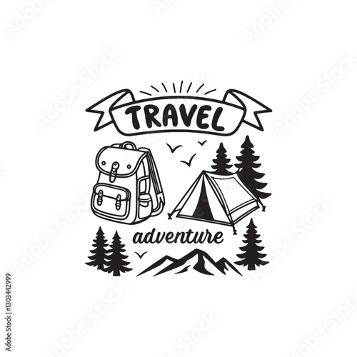  T shirt design travel adventure camping 