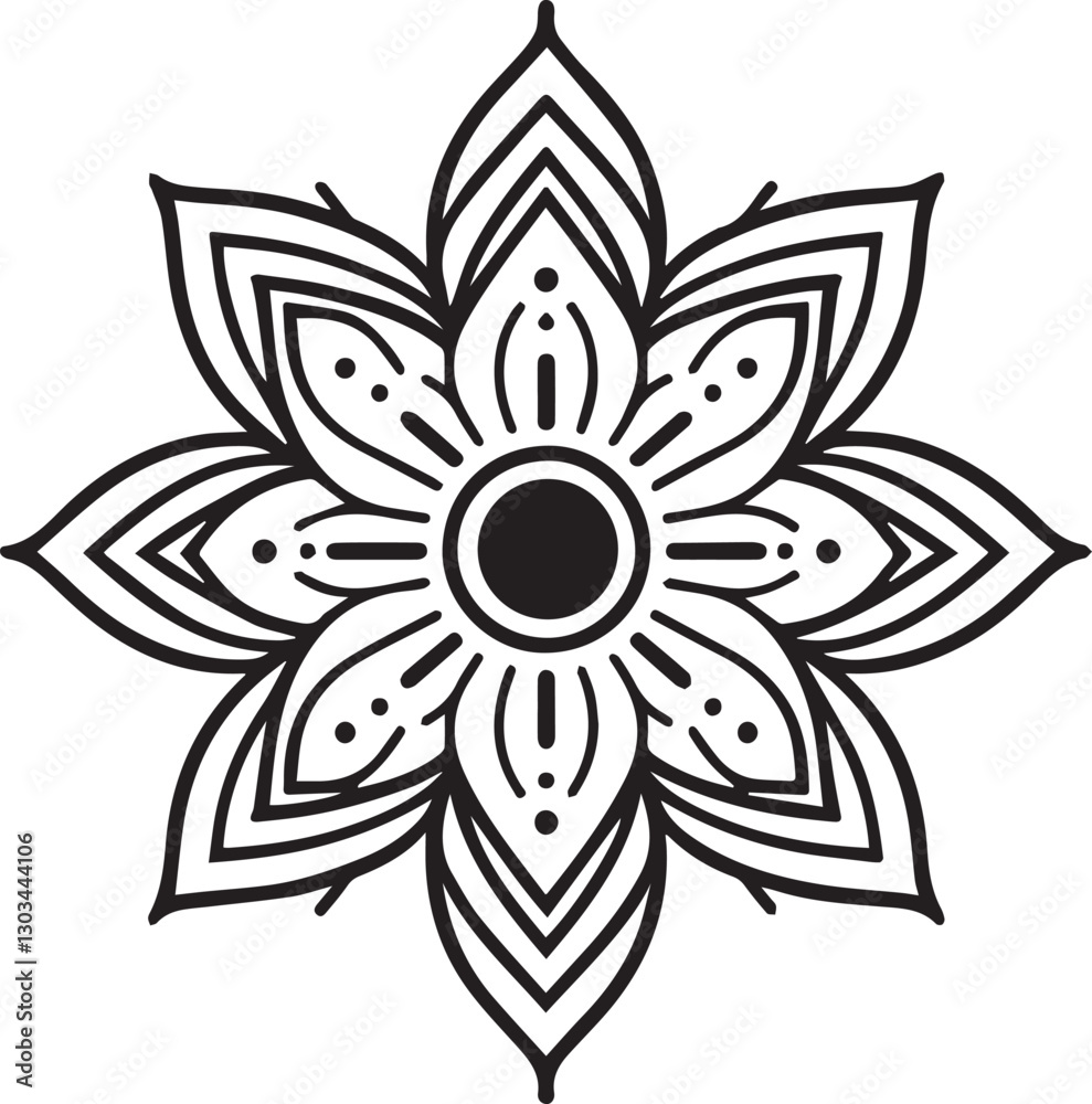 Obraz premium Stylish Black Mandala Design Vector 