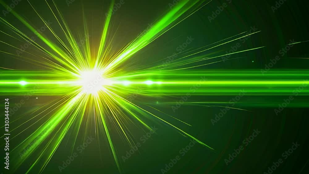 The effect of green plasma glow. Energetic green charge, lightning with static electricity on a black background.