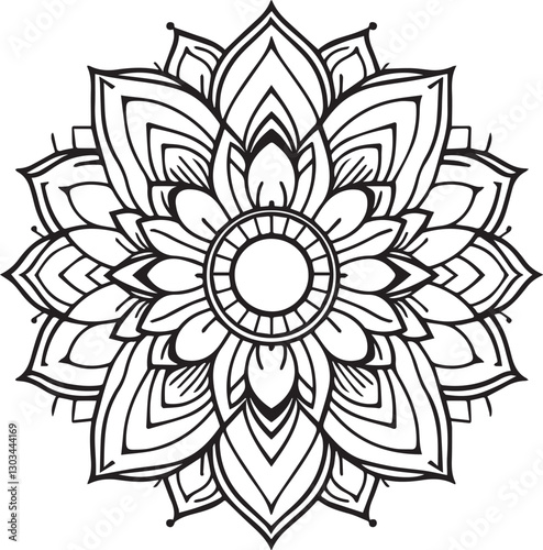 Stylish Black Mandala Design Vector 