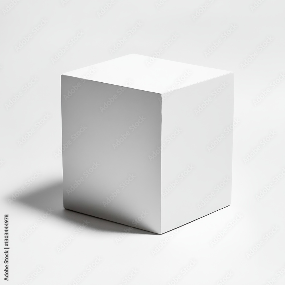 Minimalist White Cube: A Study in Simplicity, Geometry, and Light on a Neutral Backdrop, Demonstrating Basic 3D Form Minimalist White Cube: A Study in Simplicity, Geometry, and Light on a Neutral Backdrop, Demonstrating Basic 3D Form