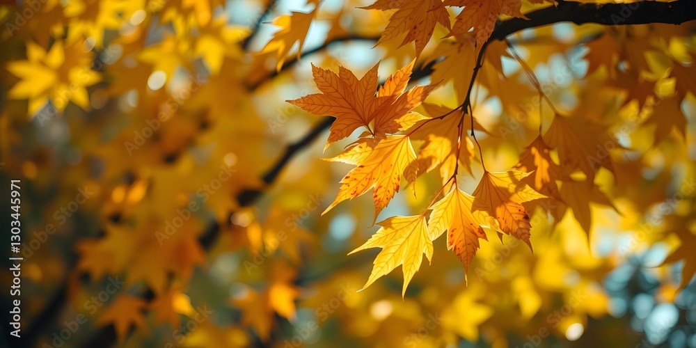 Falling Leaves in Autumn with Colorful Foliage and Natural Beauty Falling Leaves in Autumn with Colorful Foliage and Natural Beauty
