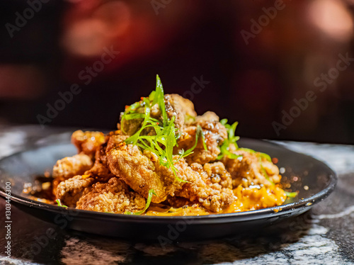 Obraz na płótnie Close up shot of deep fried chicken wings w salonie