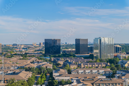 Obraz na płótnie High angle view of the Dallas cityscape w salonie