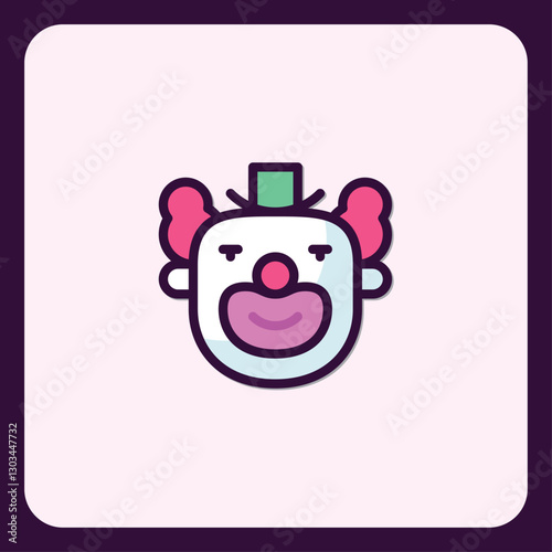Whimsical Clown Illustration: Playful Character with a Modern Graphic Style