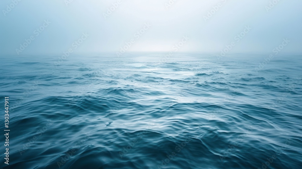 Tranquil Ocean Vista: A Serene Seascape Under a Misty Sky Tranquil Ocean Vista: A Serene Seascape Under a Misty Sky