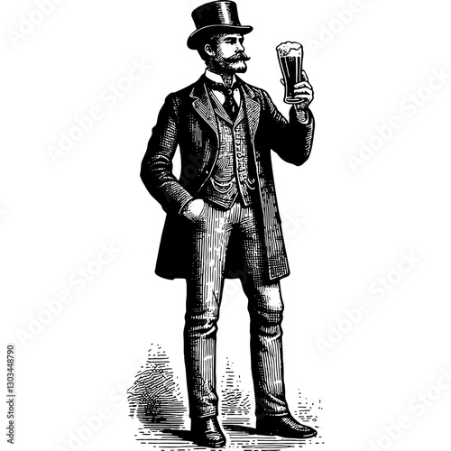 Man Holding Glass Or Pint Of Beer