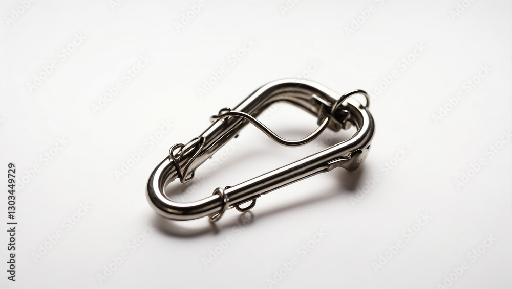 An Open Safety Pin Isolated on a White Background for Practical Use An Open Safety Pin Isolated on a White Background for Practical Use