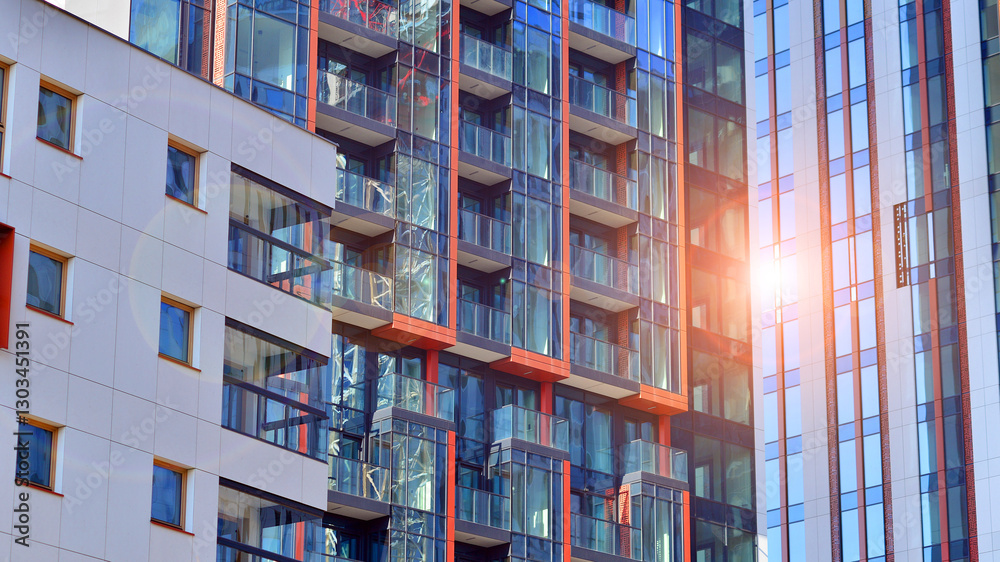 Modern and new apartment building. Multistoried modern, new and stylish living block of flats. Modern and new apartment building. Multistoried modern, new and stylish living block of flats.