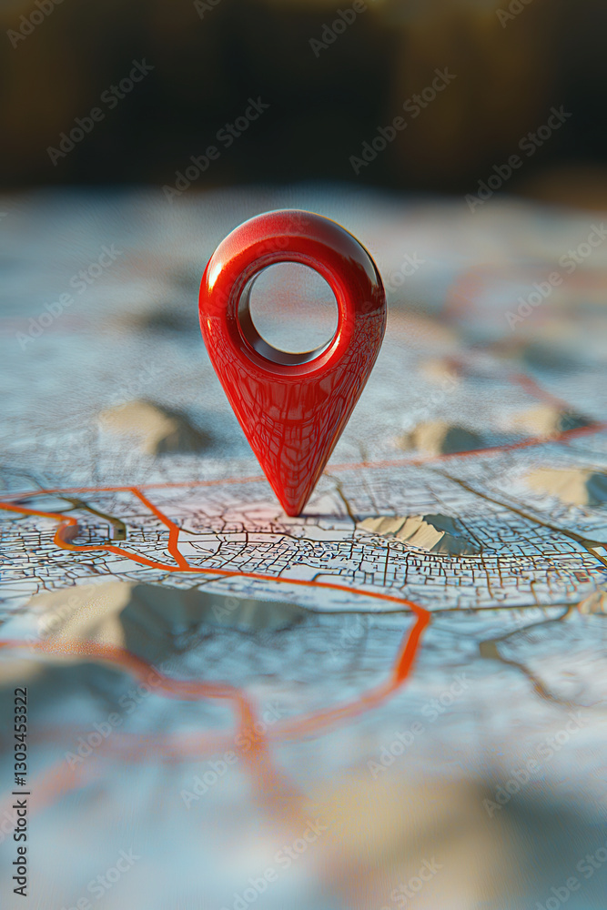 Red location pin icon on a map